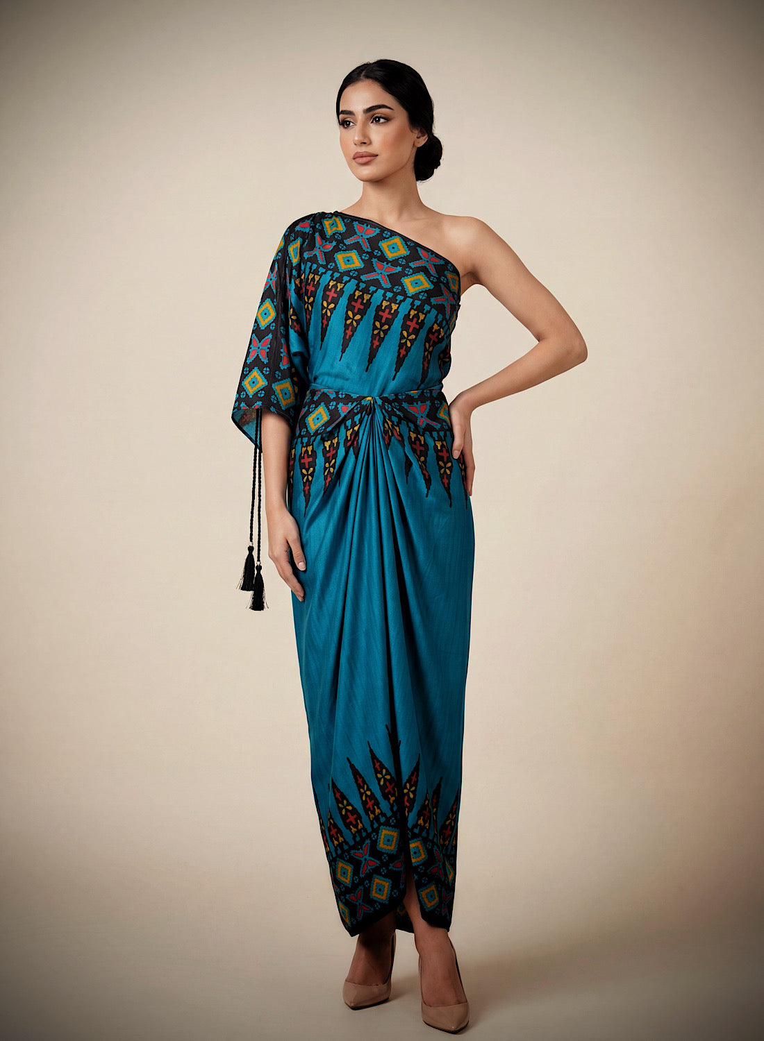 Ankara blu pleat