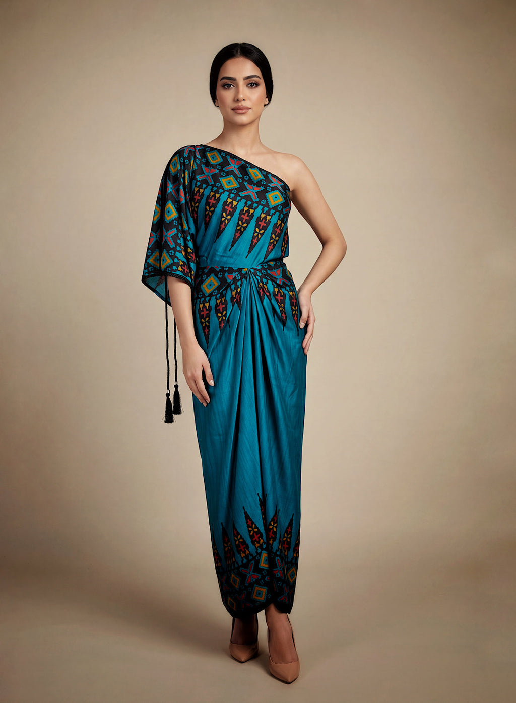 Ankara blu pleat