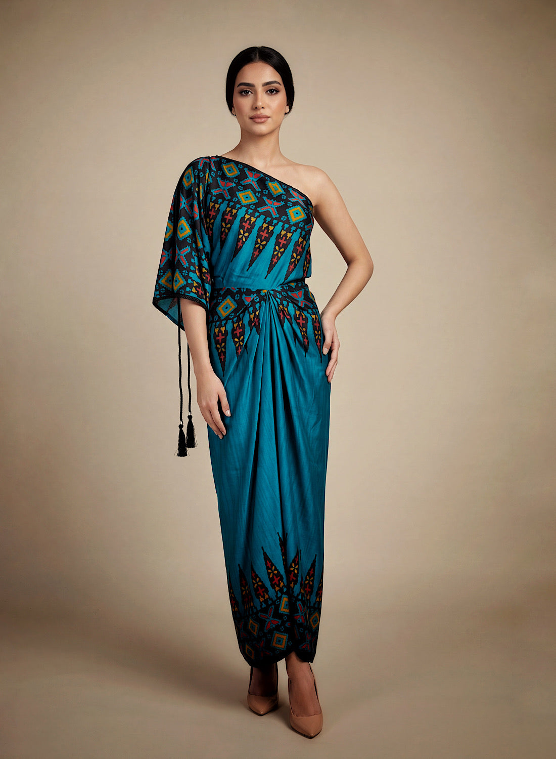 Ankara blu pleat