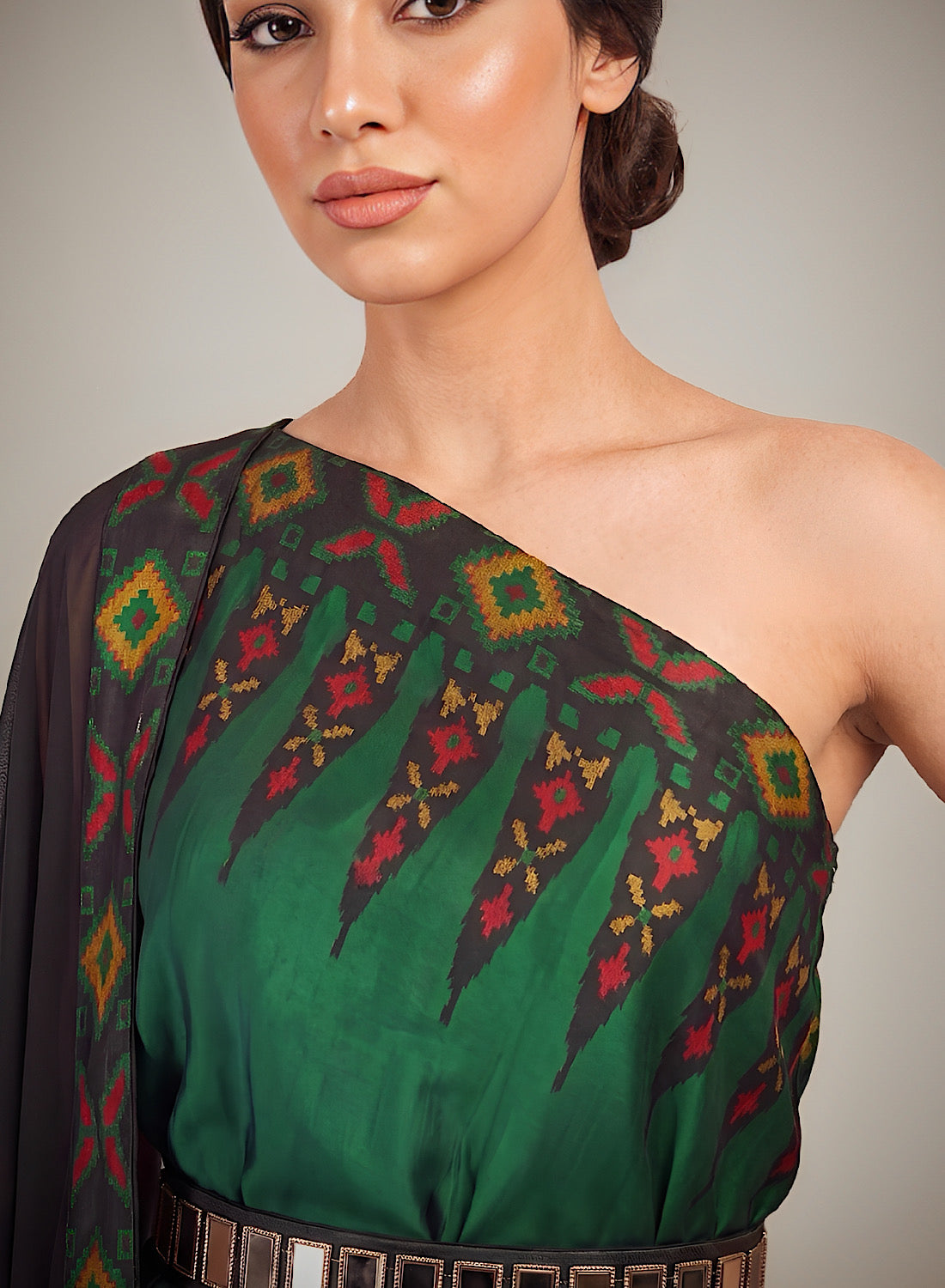Ankara Green Cape set