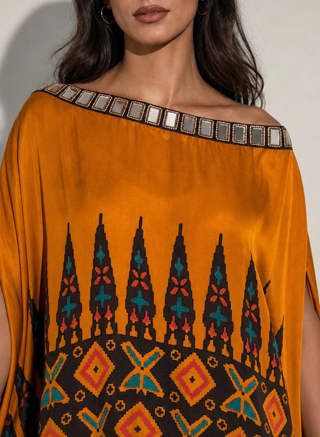 Ankara gold drape skirt set