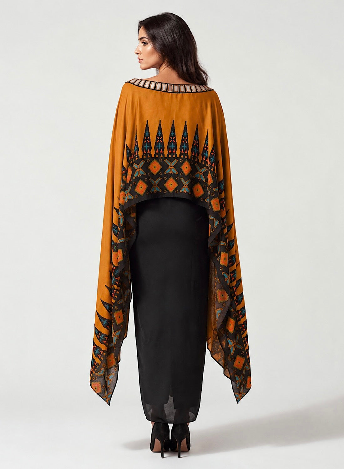 Ankara gold drape skirt set
