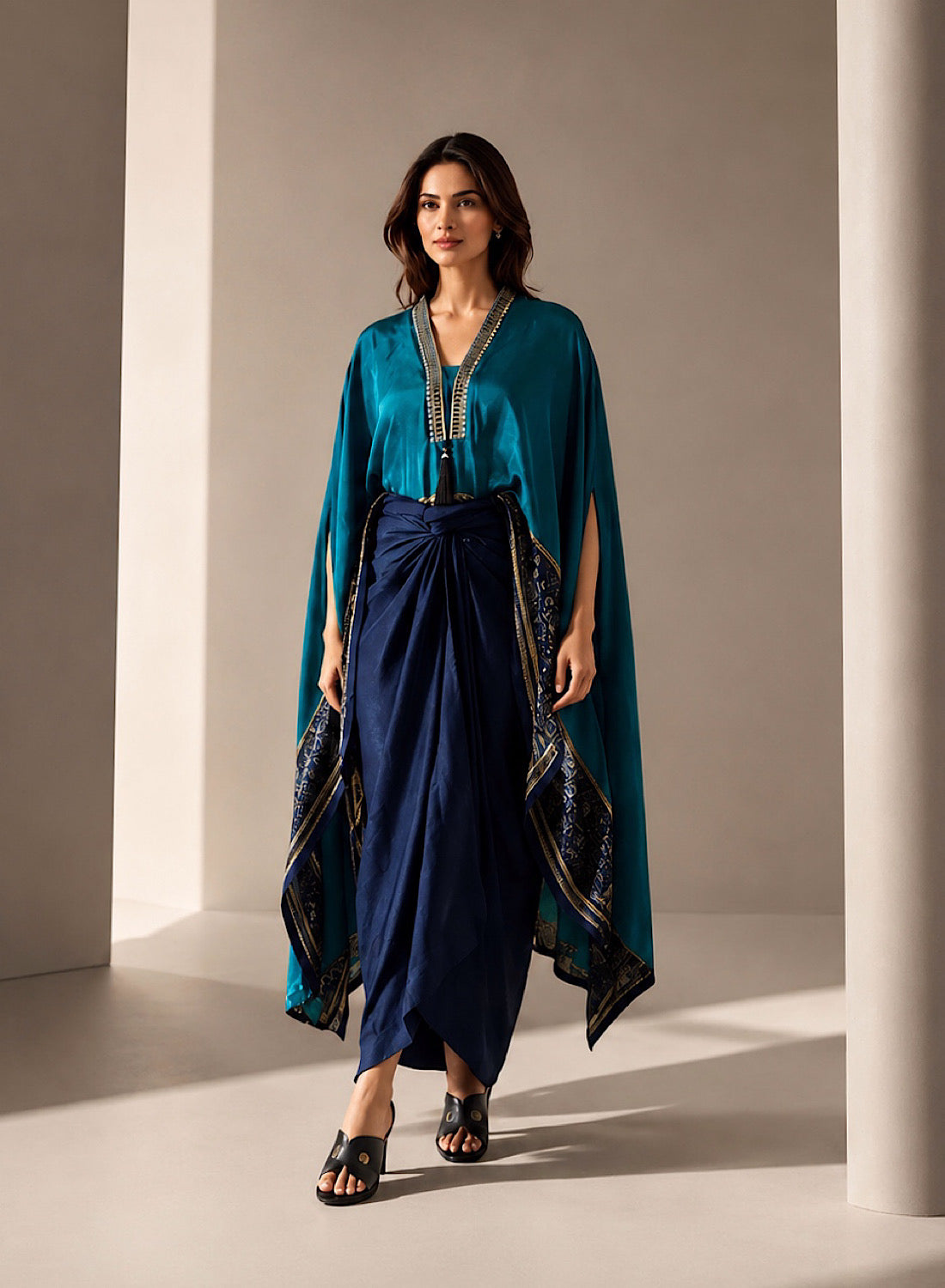 Turq Draping skirt set
