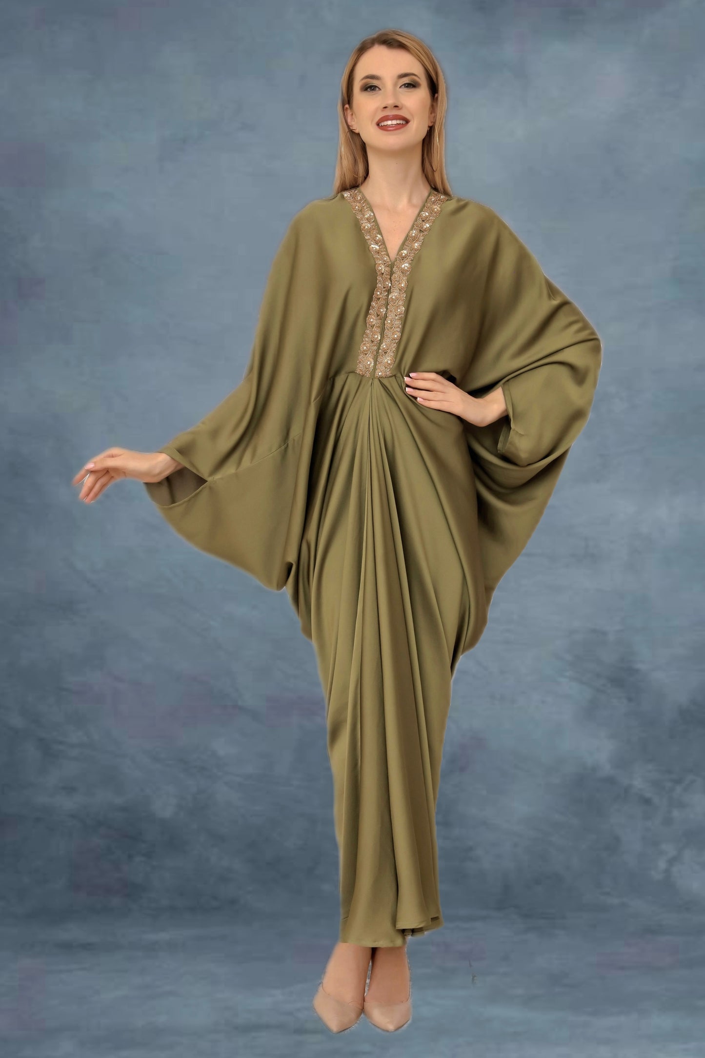 Elegant olive kaftan