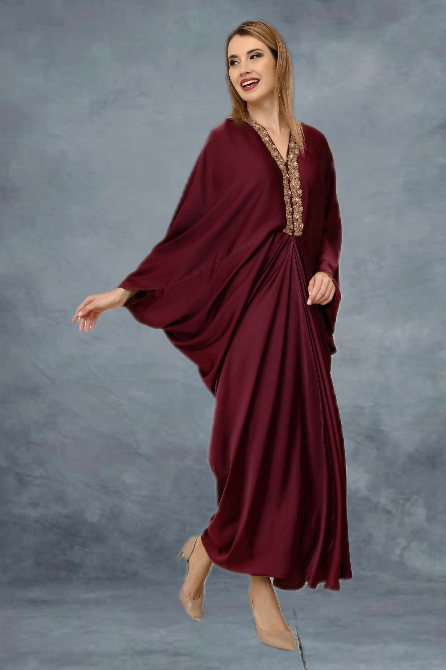 Elegant rouge kaftan