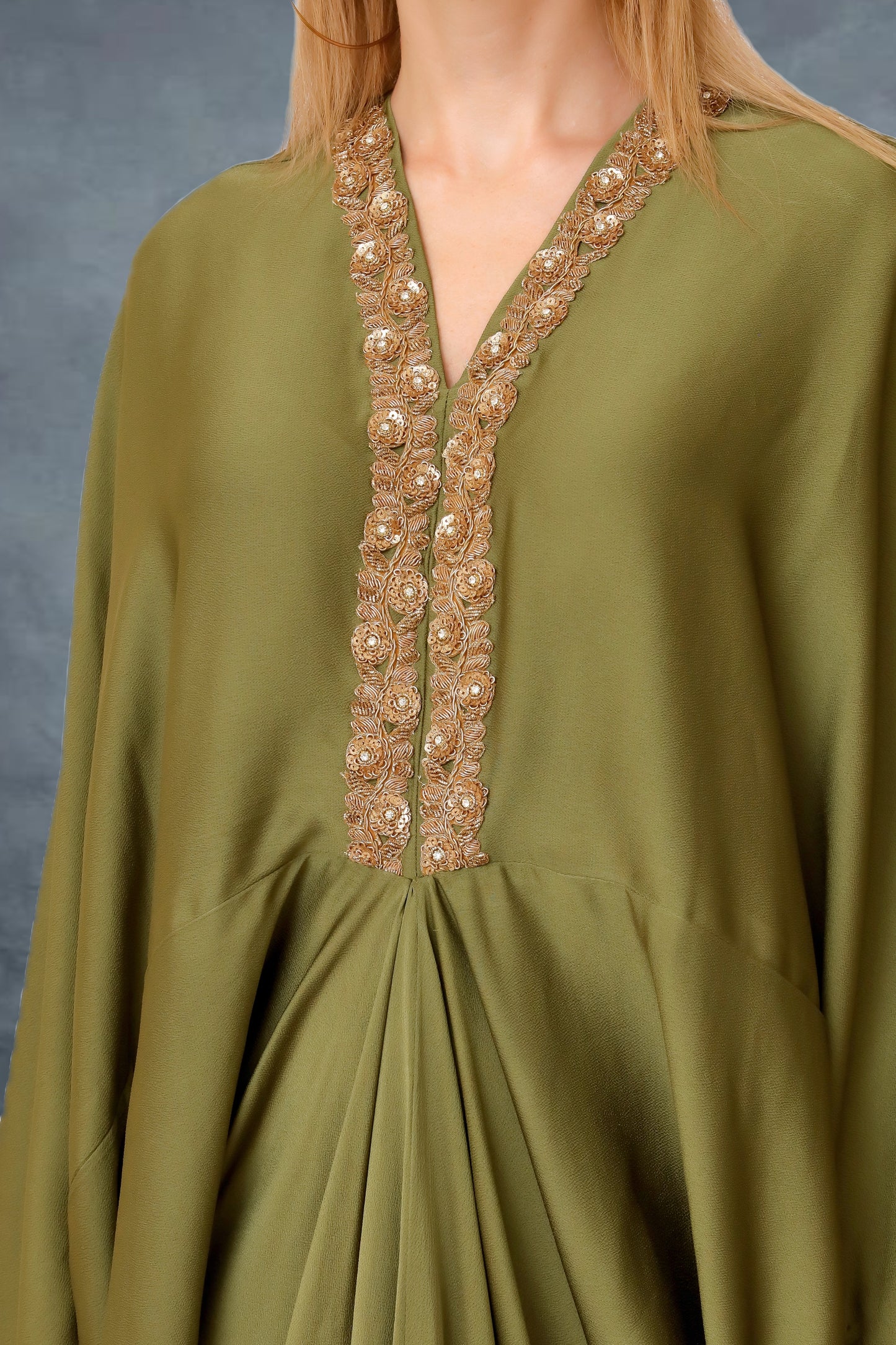 Elegant olive kaftan