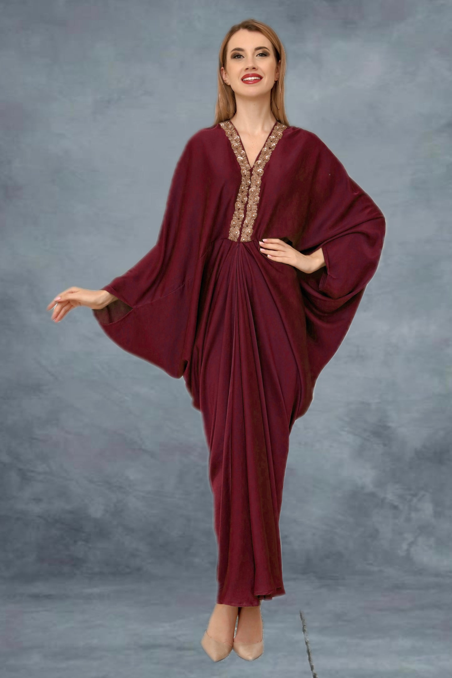 Elegant rouge kaftan