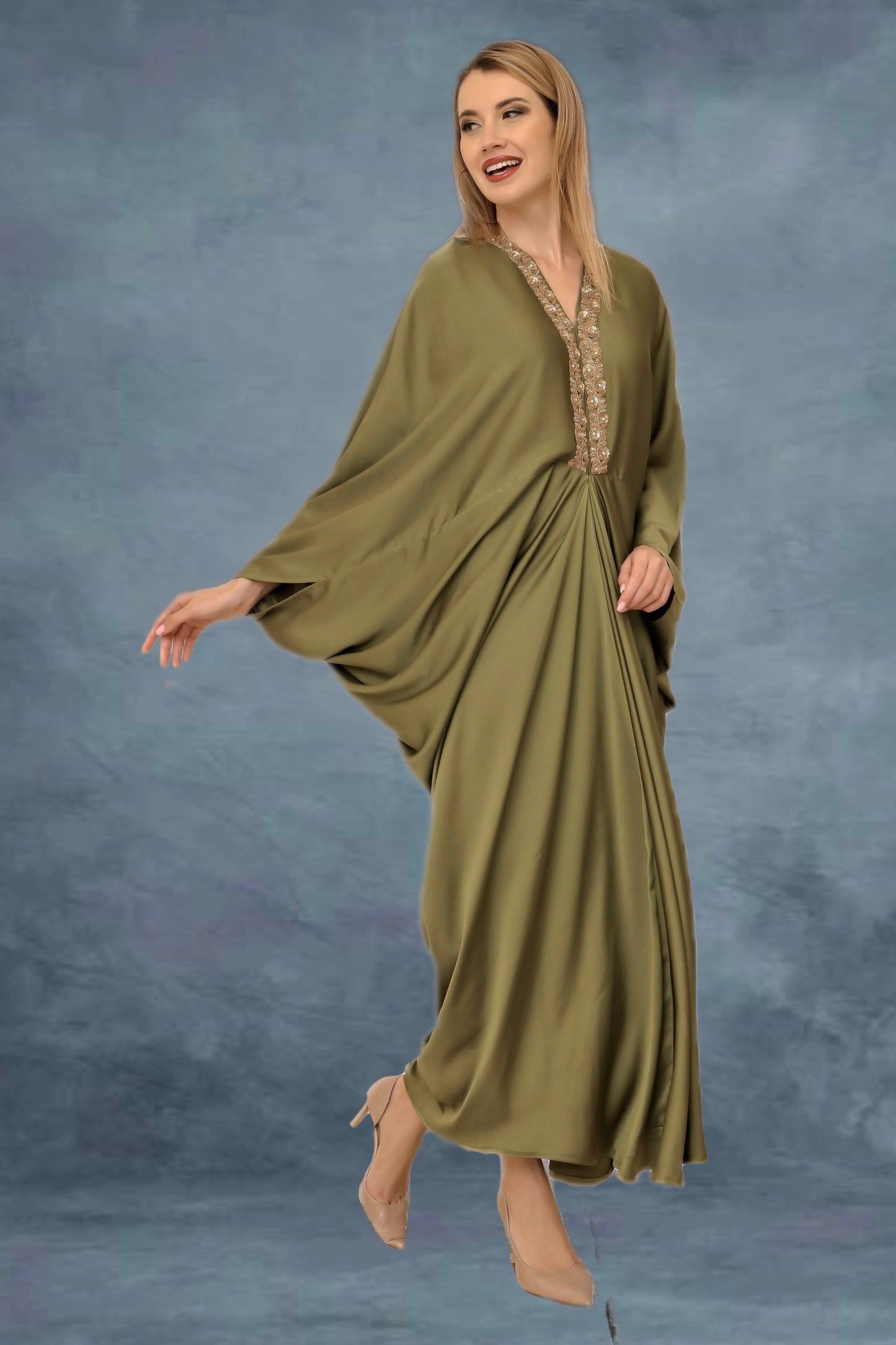 Elegant olive kaftan