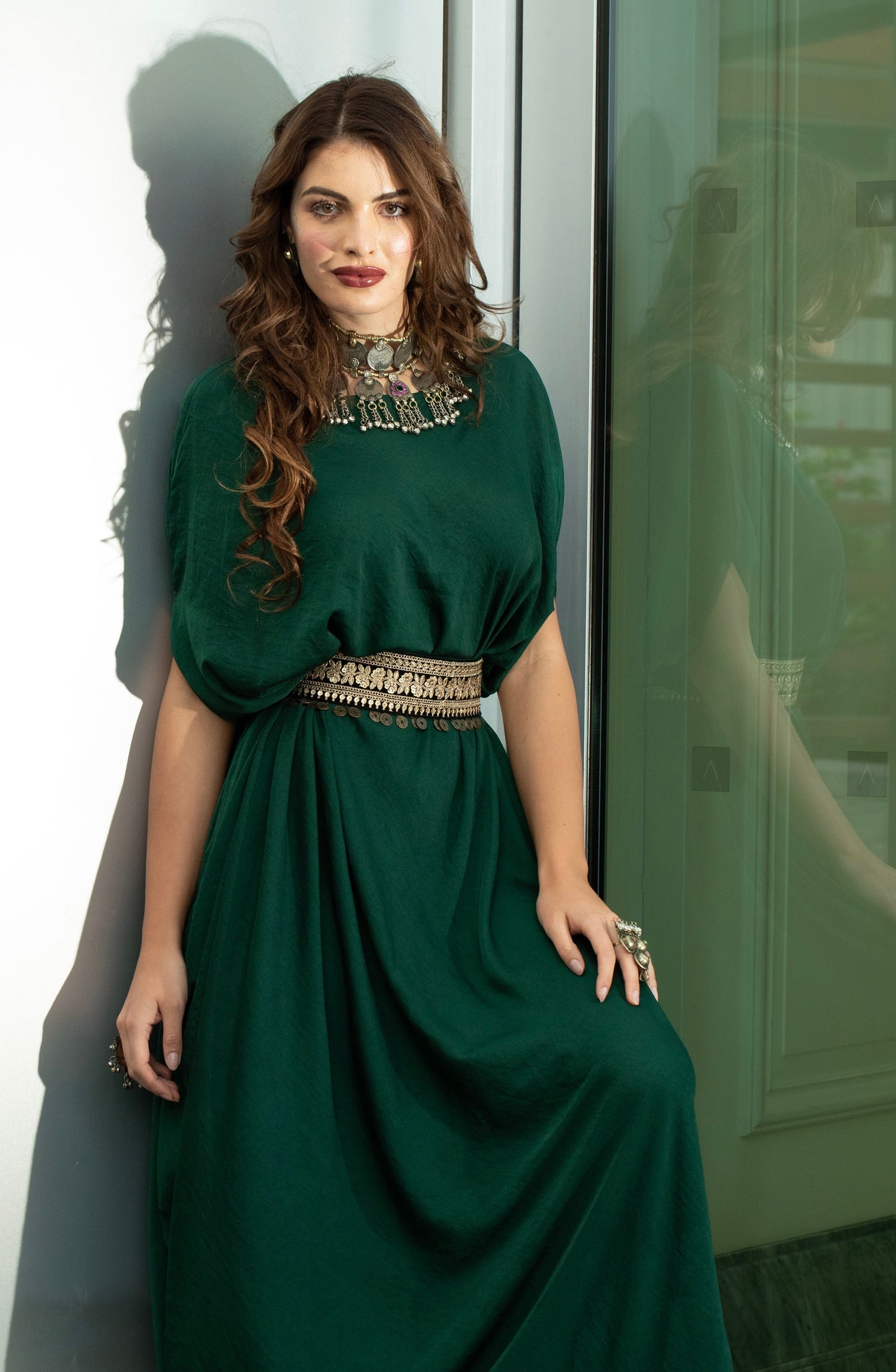 EMERALD DRAPE GOWN